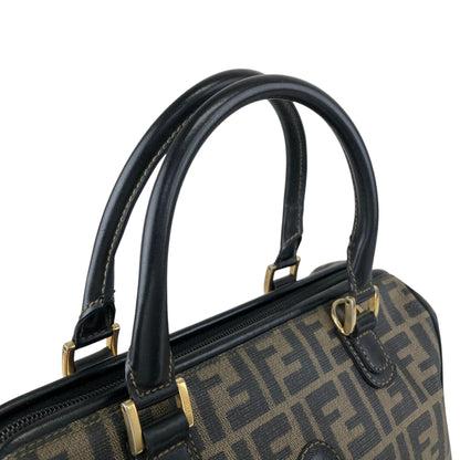 FENDI Zucca Logo Small Boston bag Handbag Black Vintage cf6xpb
