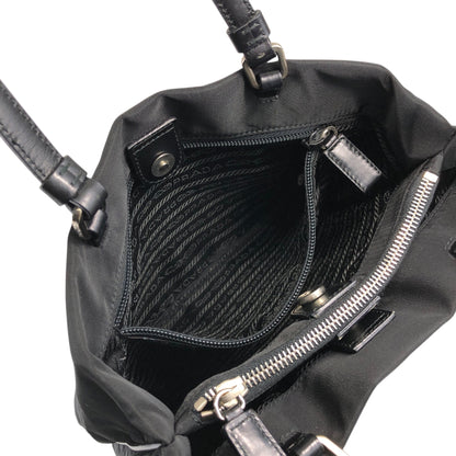 PRADA Tessuto Triangle Logo Totebag Black Vintage x4un45