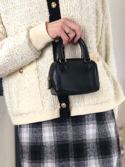 CELINE Two-way Small Handbag Shoulder bag Black Vintage tdajcw