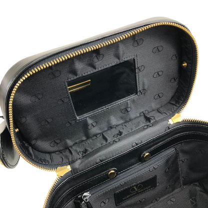 VALENTINO GARAVANI Logo Charm Two-way Handbag Shoulder bag Black Vintage b2wgf5