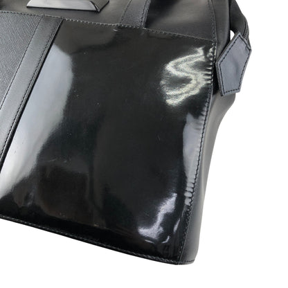 Yves Saint Laurent Logo Handbag Totebag Black Vintage hwe52c