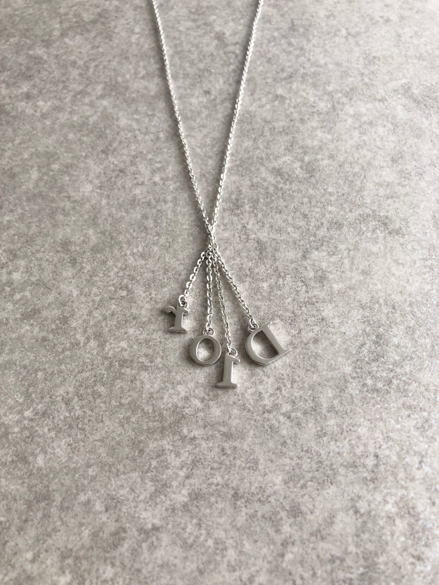 Christian Dior Logo Motif Necklace Silver Vintage f5vwsm