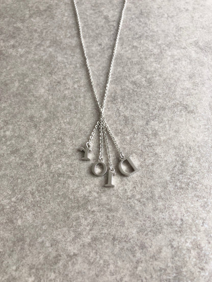 Christian Dior Logo Motif Necklace Silver Vintage f5vwsm