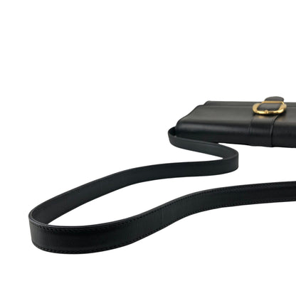 GUCCI Front Buckle Shoulder bag Black Vintage zbczdz