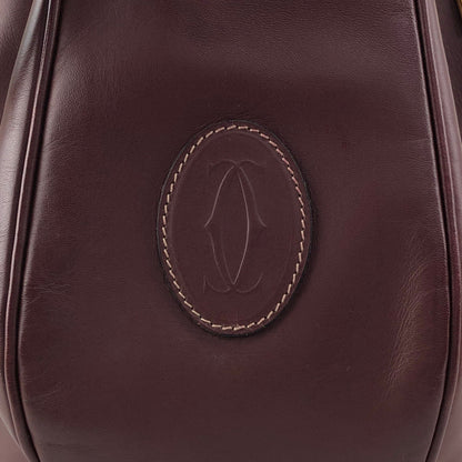 Cartier Logo Embossed Drawstring Shoulder bag Bordeaux Vintage r3iyaj