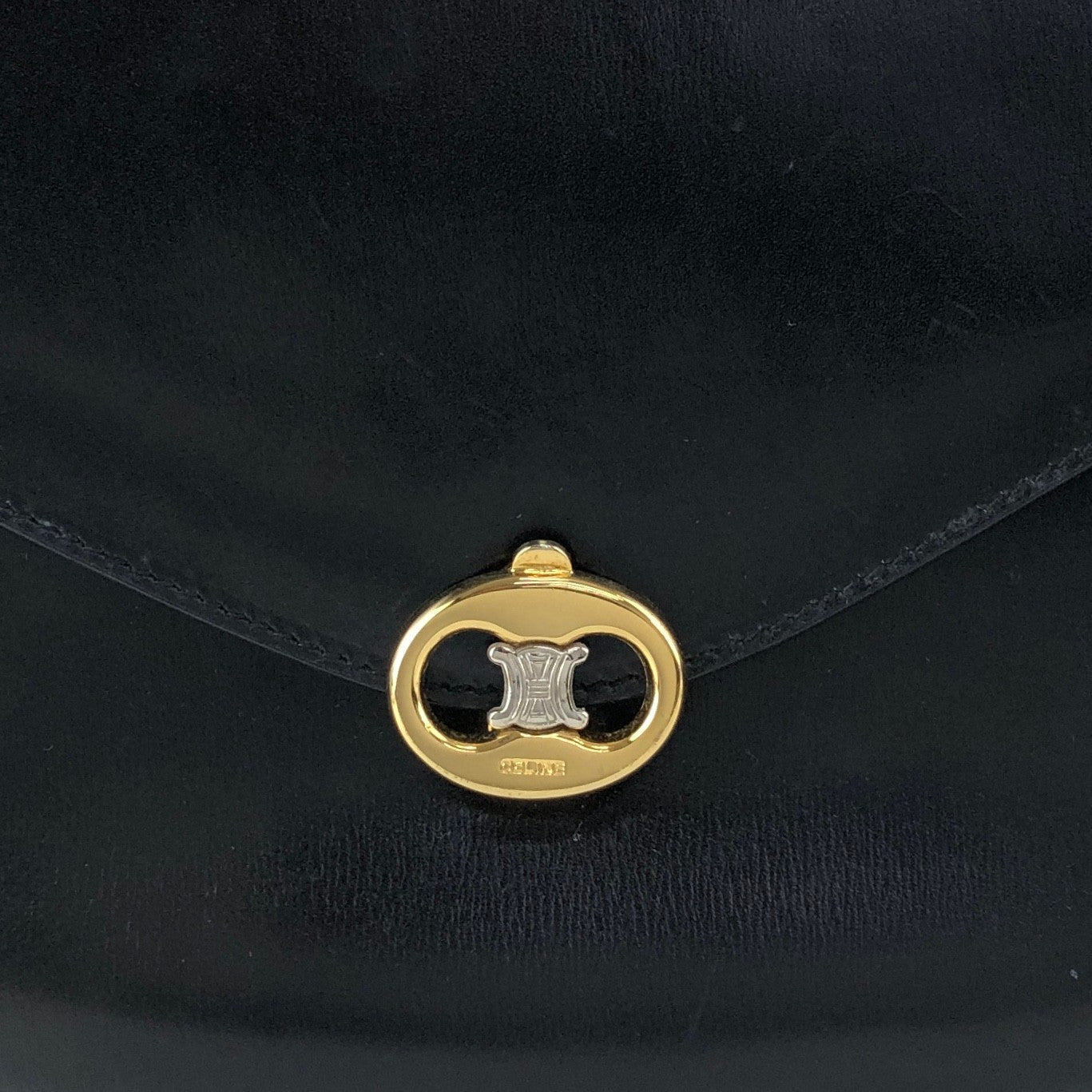 CELINE Blason Shoulder bag Black Vintage a6pwvz