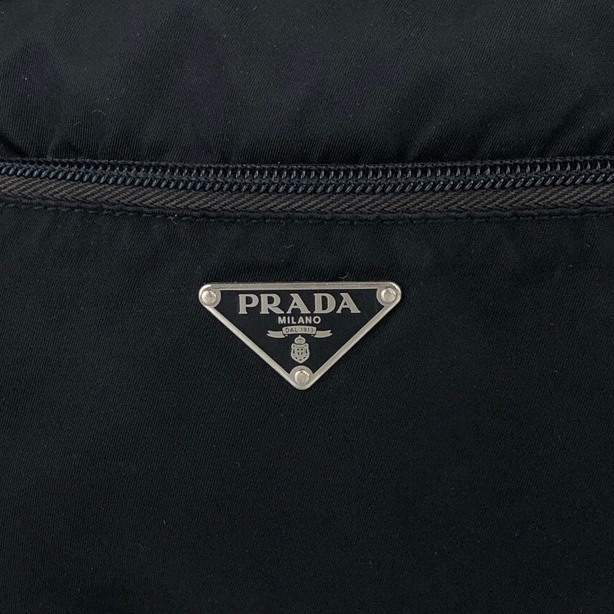 PRADA Triangle Logo Shoulder bag Black Vintage 7ep4br