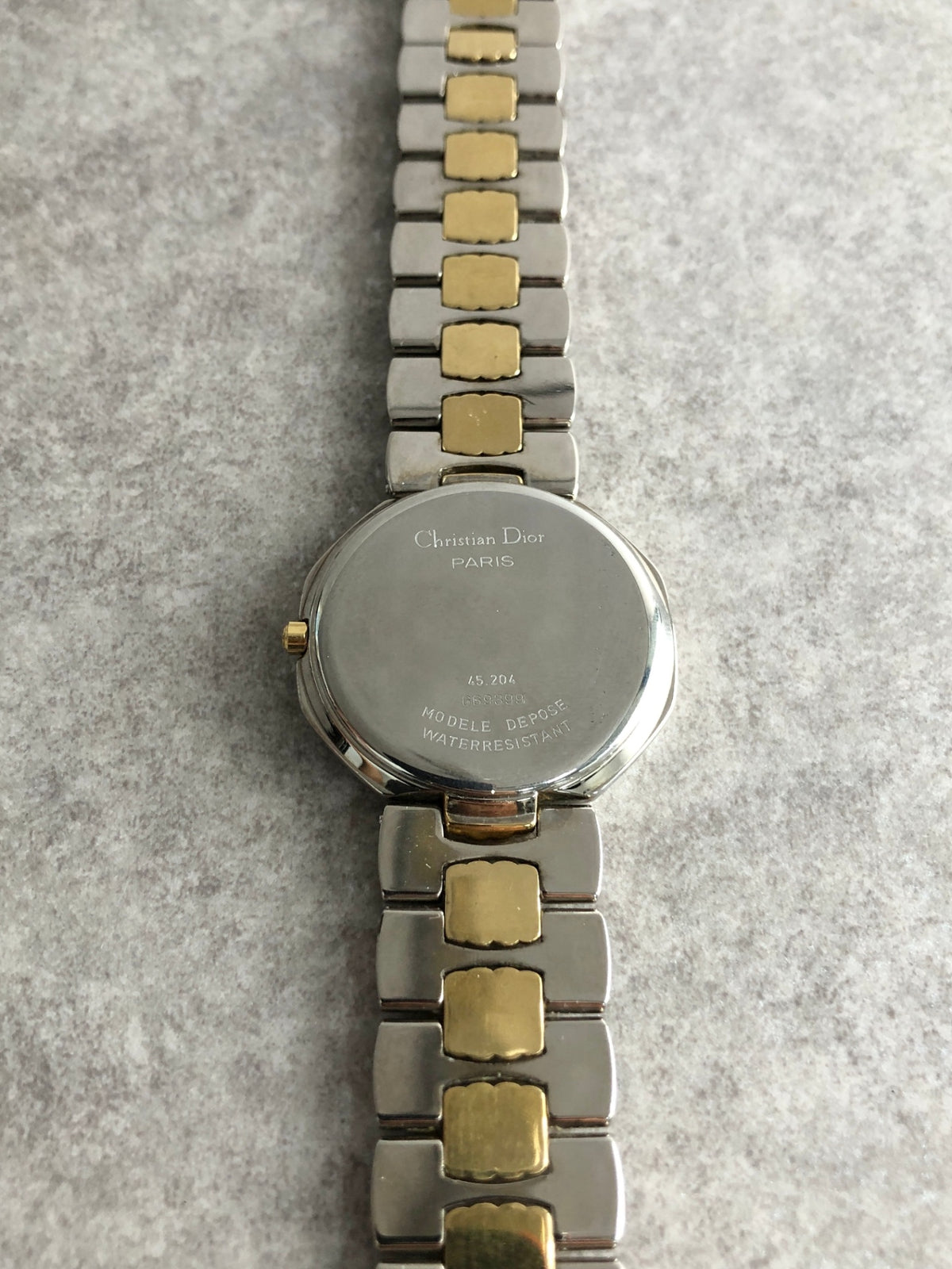 Christian Dior CD Logo Quartz Watch Silver×Gold 45.204 Vintage kh8utm