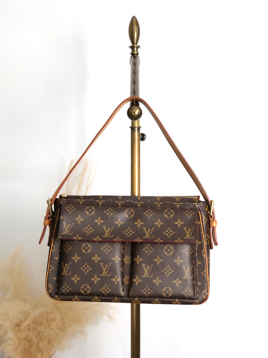 LOUIS VUITTON Monogram Shoulder bag Viva-Cité MM M51164 Brown Vintage w5ixn2