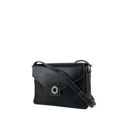 CELINE Circle Logo Shoulder bag Black Vintage e3r52b