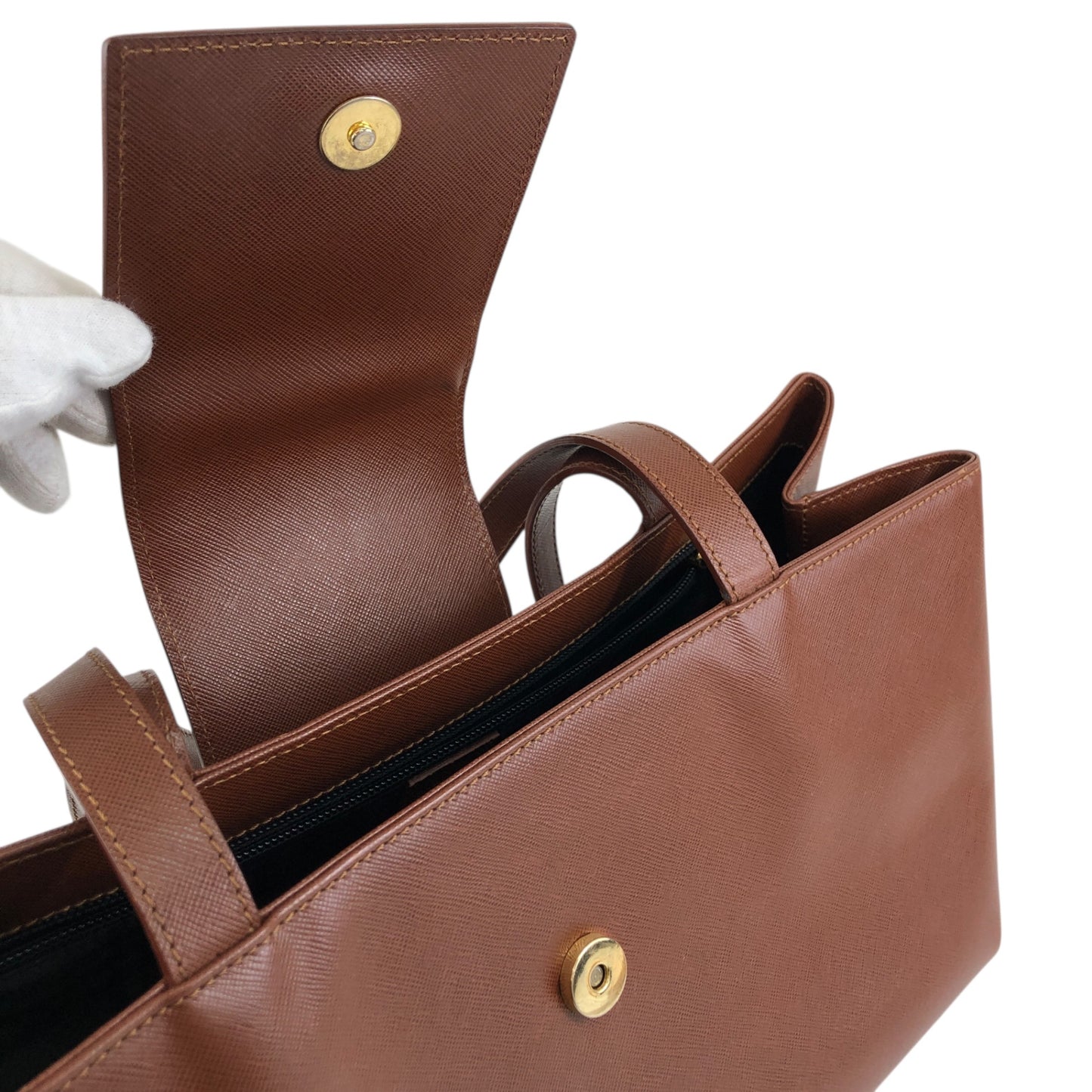 BURBERRY Flap Handbag Brown Vintage 3ex85e