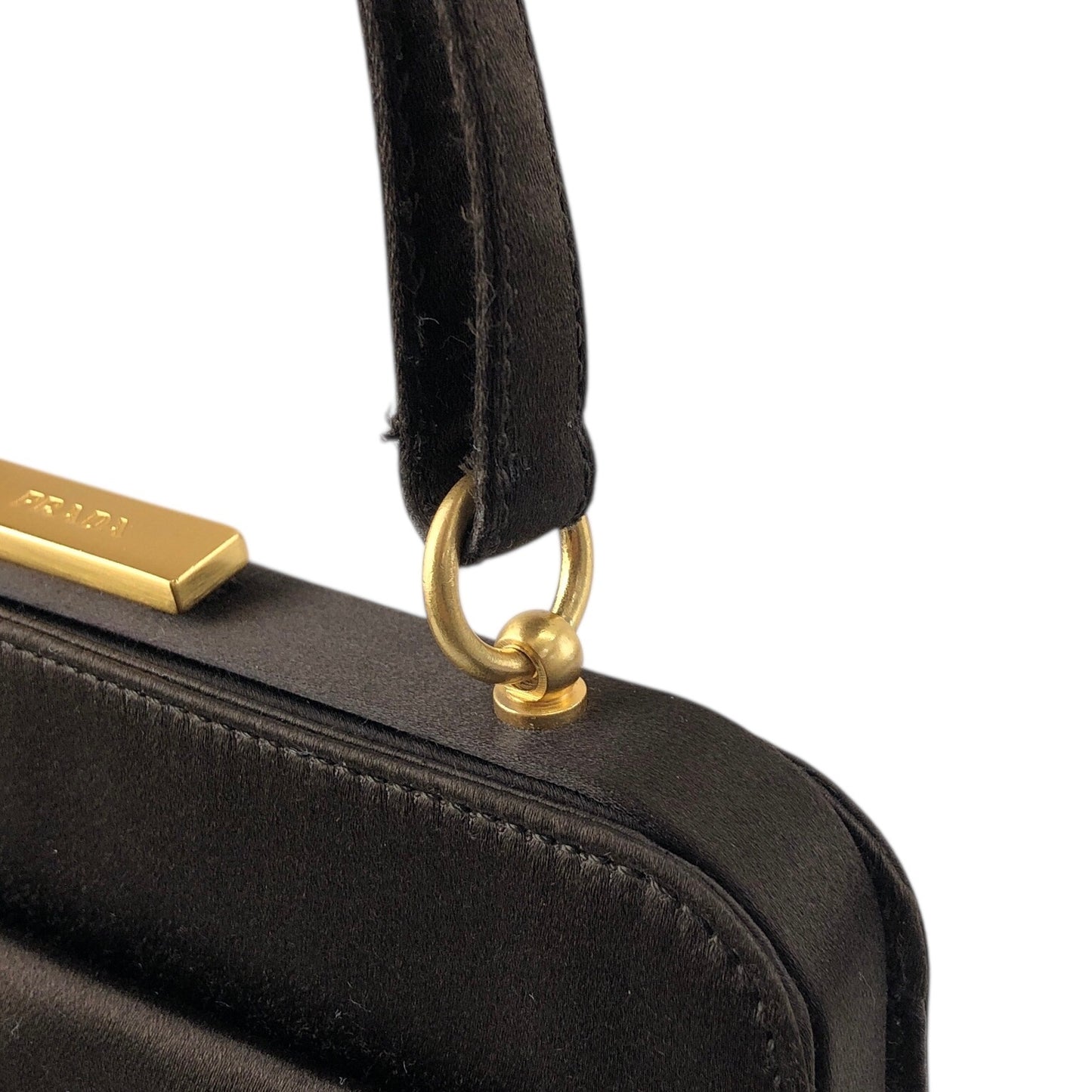 PRADA Metal Closure Shoulder bag Brown Vintage z6hamg