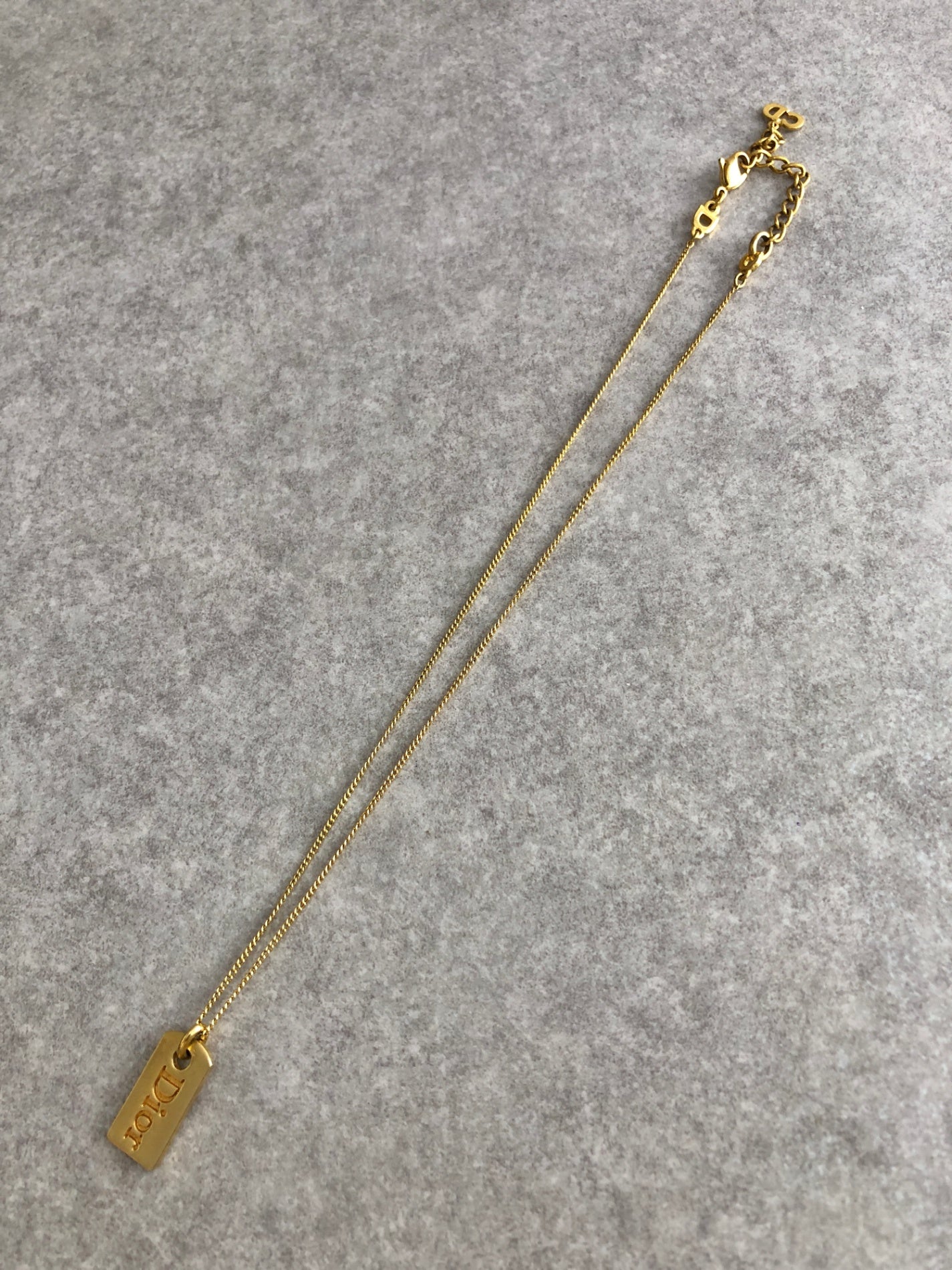Christian Dior Logo Motif Necklace Gold Vintage nhfy64