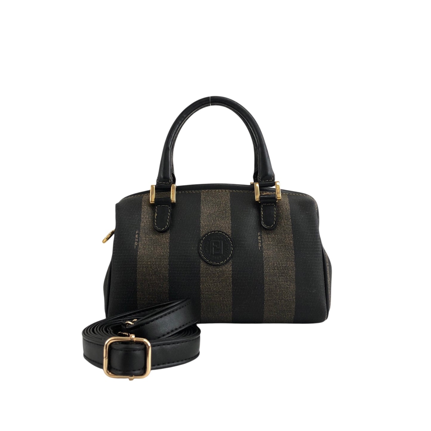 FENDI Pecan Two-way Handbag Shoulder bag Black Vintage b4ain2