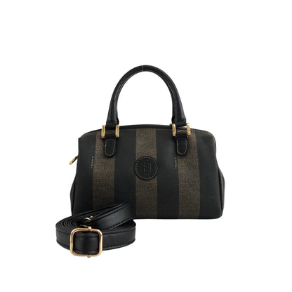 FENDI Pecan Two-way Handbag Shoulder bag Black Vintage b4ain2