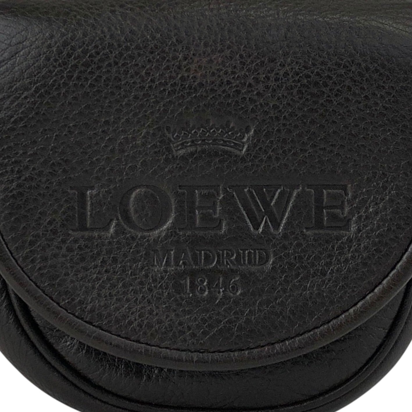 LOEWE Logo Embossed Small Shoulder bag Brown Vintage iavthk