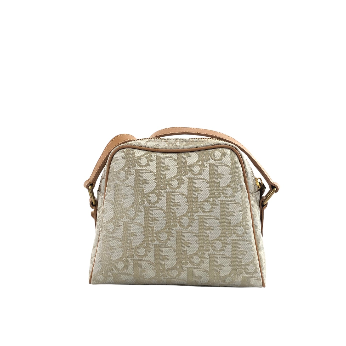 Christian Dior  Trotter  Jacquard Leather Shoulder bag Beige Vintage  wgf86n