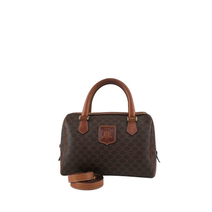 CELINE Macadam Two-way Handbag Shoulder bag Brown Vintage jymunw