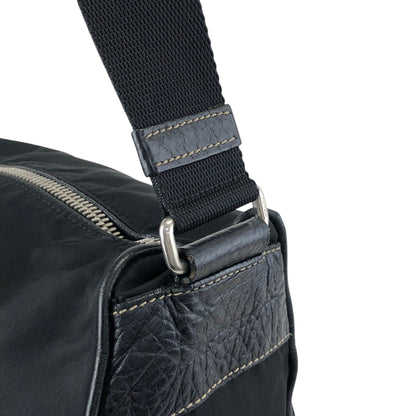 PRADA Tessuto Triangle Logo Shoulder bag Black Vintage w53g57