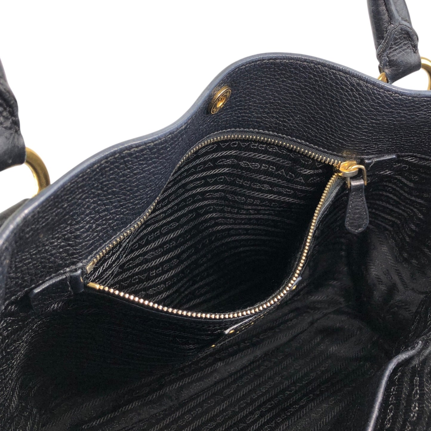 PRADA Logo Totebag Black Vintage f7udbt