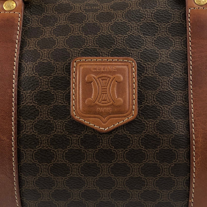 CELINE Macadam Blason Handbag Boston bag Brown Vintage ikwctp