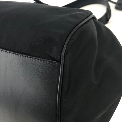 PRADA Triangle Logo Nylon Leather Boston bag Doctors bag Black Vintage cwki7t