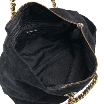 PRADA Triangle Logo Chain Shoulder bag Black Vintage t7p4ej