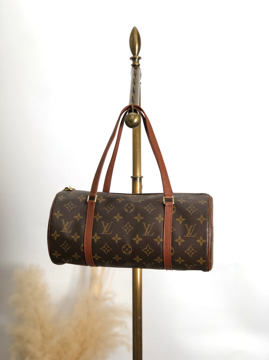 LOUIS VUITTON Monogram Handbag Brown Vintage 8j754k