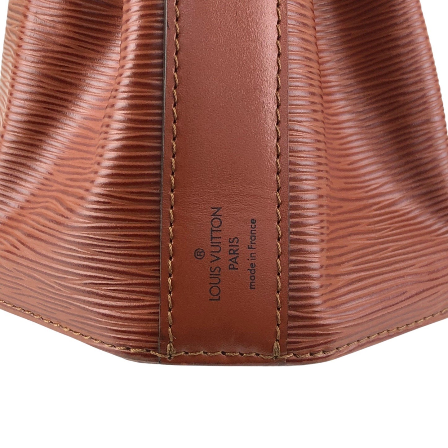 LOUIS VUITTON Epi Drawstring Shoulder bag Brown Vintage t3tdjx