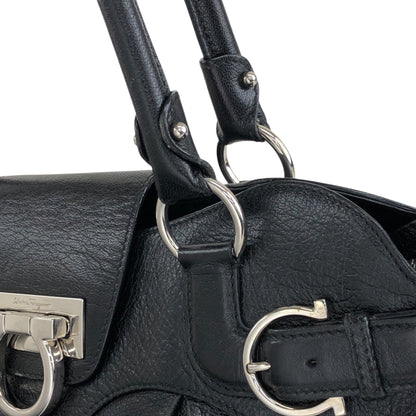 Salvatore Ferragamo Gancini Handbag Black Vintage igucky