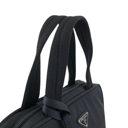 PRADA Tessuto Triangle Logo Handbag Black Vintage 47smar