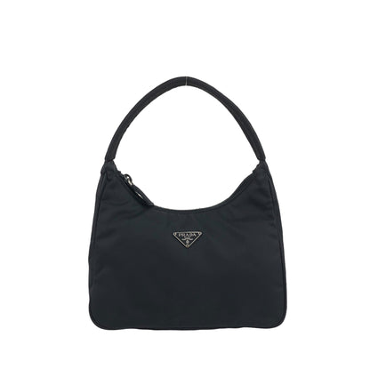 PRADA Triangle Logo Small Handbag Black Vintage bjmjhh