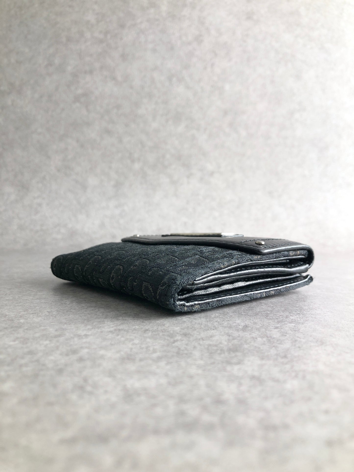 Christian Dior Street Chic Logo Folded Wallet Black Vintage u55wnp
