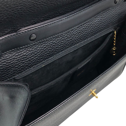 GUCCI Front Buckle Shoulder bag Black Vintage zbczdz