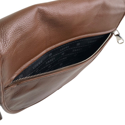 LOEWE Logo Embossed Shoulder bag Brown Vintage 7c7s5w