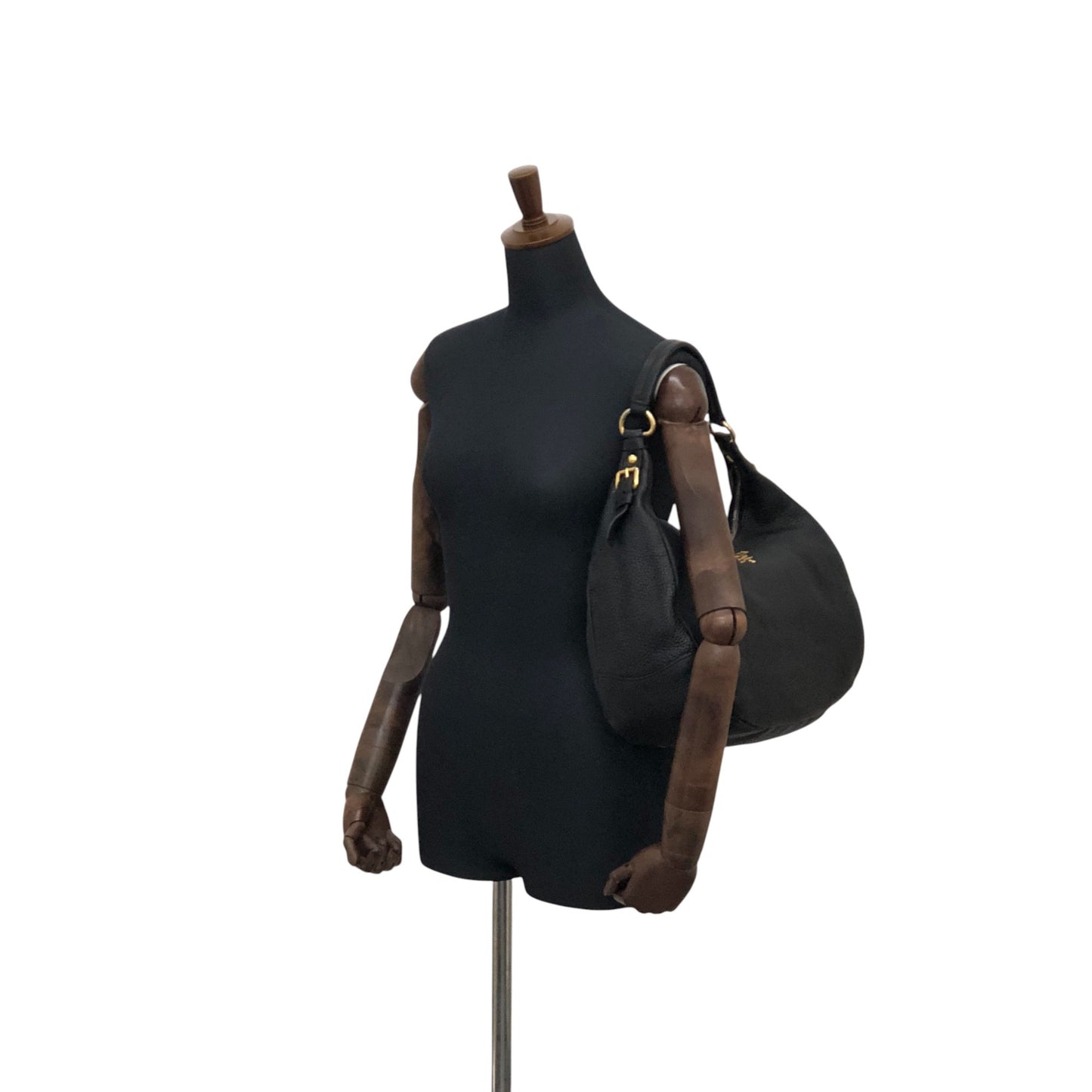 PRADA Logo Shoulder bag Black Vintage 85ce8c