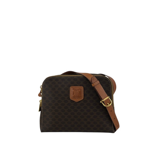 CELINE Macadam Blason Shoulder bag Brown Vintage ksb6ip