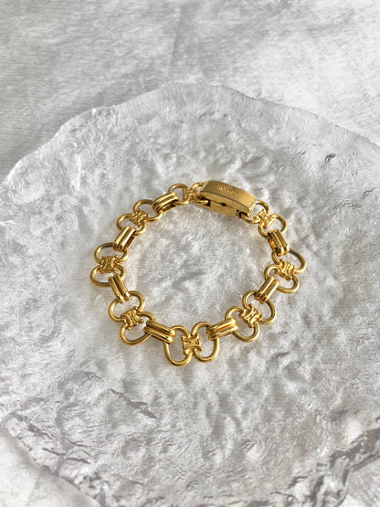 CELINE Triomphe Bracelet Gold Vintage jcvddc