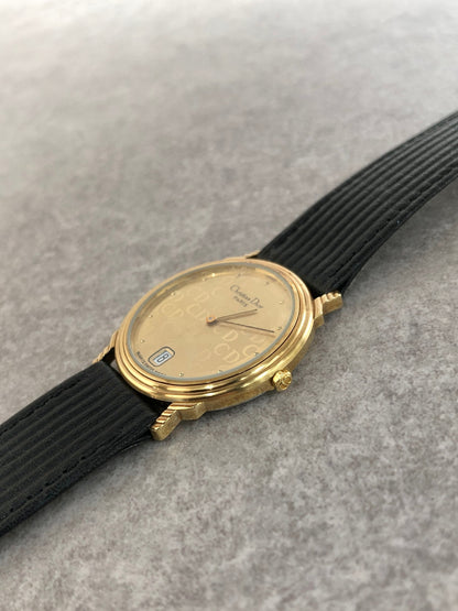 Christian Dior  CD Logo   Watch Gold×Black Vintage 2y2w4k