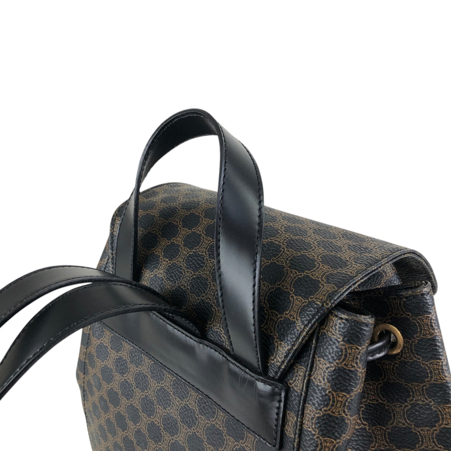 CELINE Macadam Logo Backpack Black Vintage ed4nn3