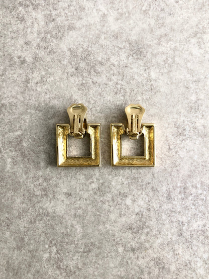 Christian Dior Rhinestone Earrings Gold Vintage kxpv4c