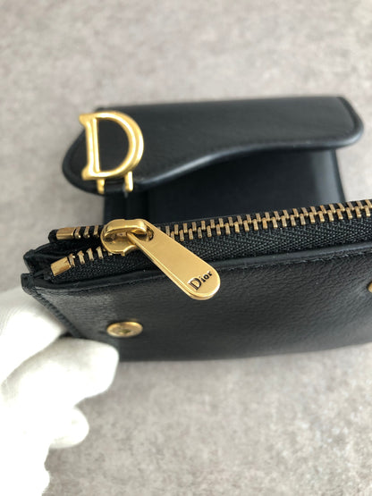 Christian Dior Logo Trifold Wallet Black Vintage 65wdpi