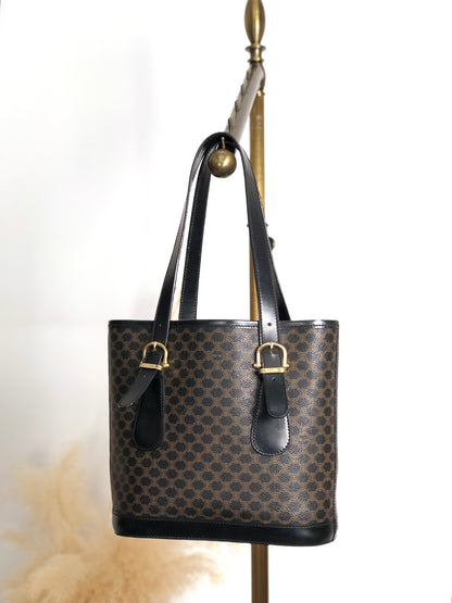 CELINE Macadam Handbag Totebag Black Vintage s5sjrk