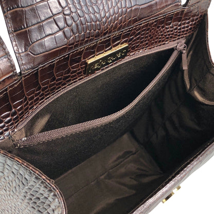 Yves Saint Laurent YSL Logo Handbag Brown Vintage 2xrtap