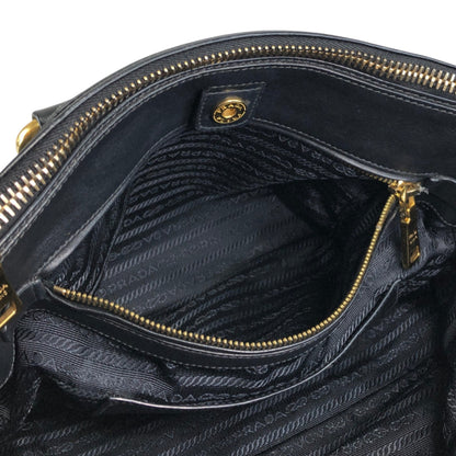 PRADA Logo Two-way Boston bag Shoulder bag Black Vintage k82hca