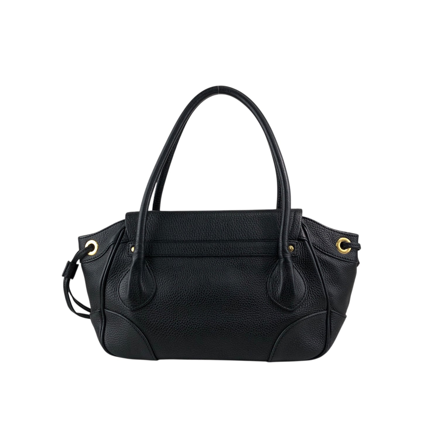 PRADA Logo Lock Handbag Black Vintage 7dwdcx