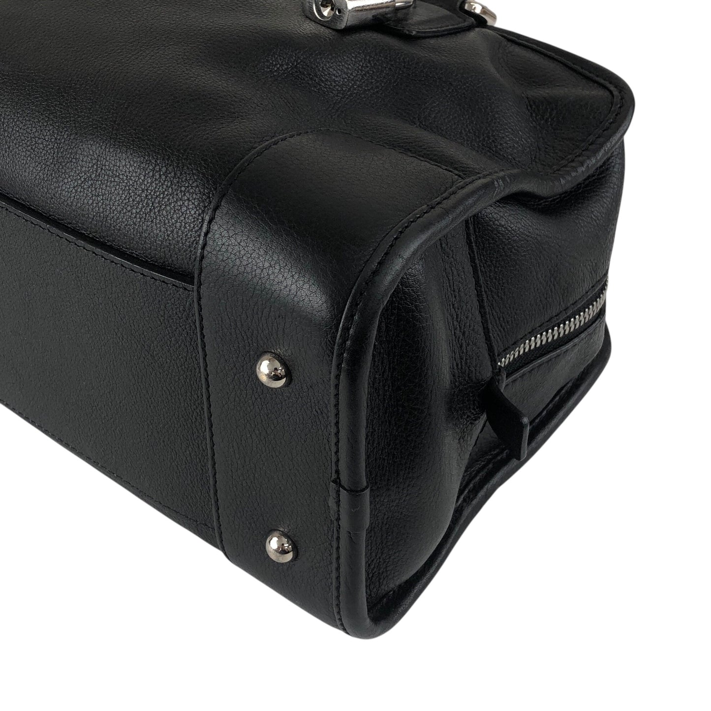 LOEWE Amazona28 Anagram Small Boston bag Handbag Black Vintage pi6ivk