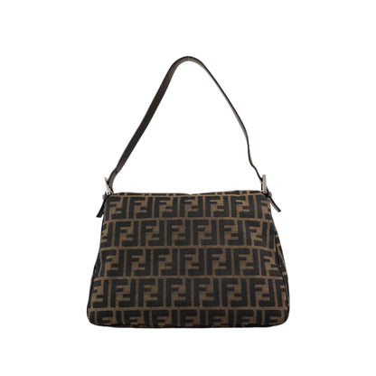 FENDI Zucca Logo Shoulder bag Brown Vintage df4sym