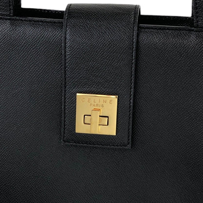 CELINE Logo Turn Lock Shoulder bag Totebag Black Vintage wtcymx