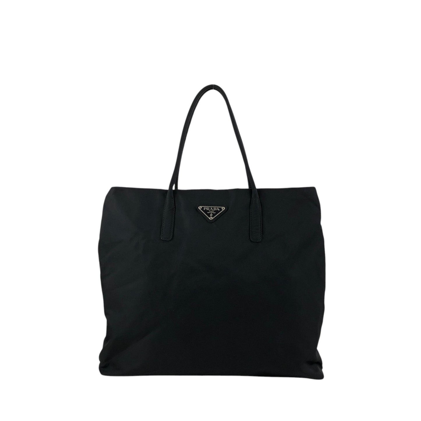 PRADA Tessuto Triangle Logo Handbag Totebag Black Vintage 6skxyh